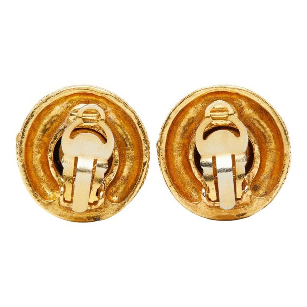 CHANEL Authentic Gold Logo Earrings - Picture 3 of 5